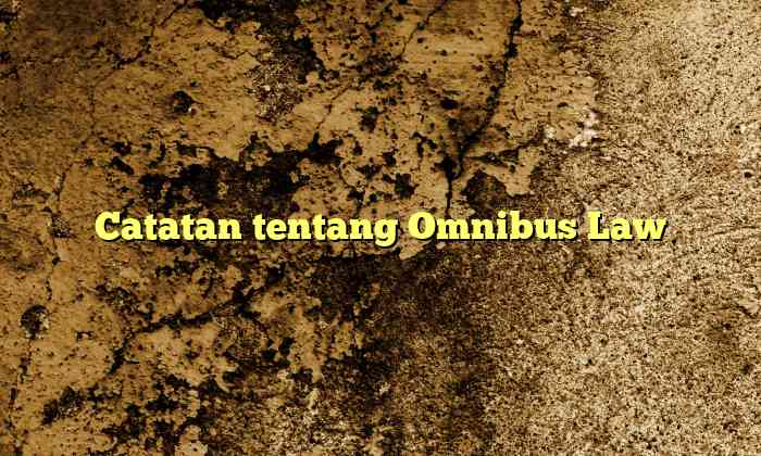 Catatan tentang Omnibus Law